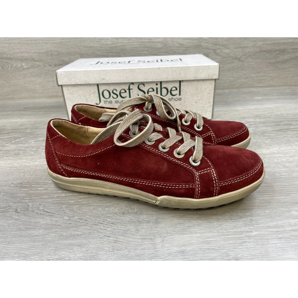 Josef Seibel Women's Sneaker Red Mesh‎ Casual Comfort Orthopedic Lace Up Travel